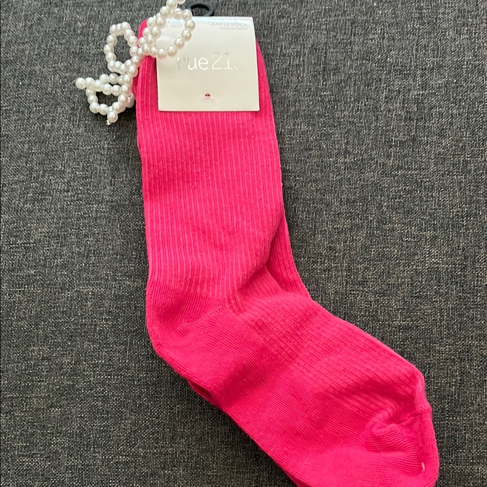 Rue21 Pink Crew-Length Hosiery Socks